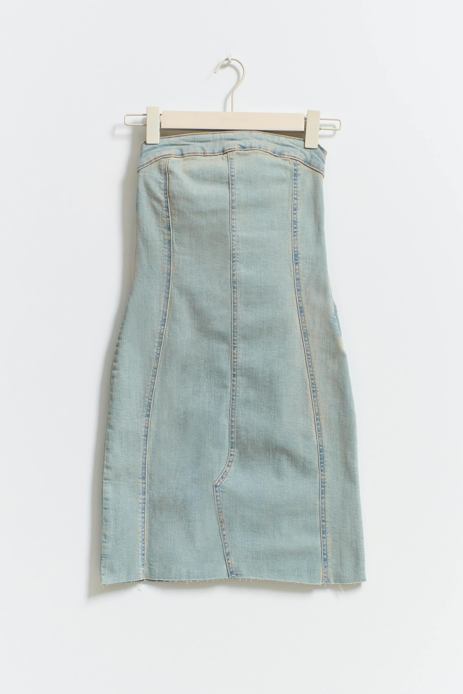 Tube denim dress