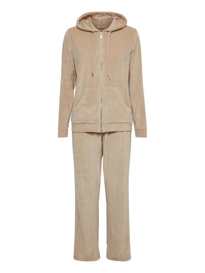 b.young Jogginganzug BYMITZA SET 3 - 20810786  Jogginganzug in Samt-Optik in Beige günstig kaufen