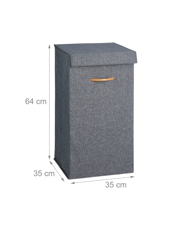 relaxdays Wäschekorb in Hellgrau/ Natur - (B)35 x (H)64 x (T)35 cm günstig kaufen onesize