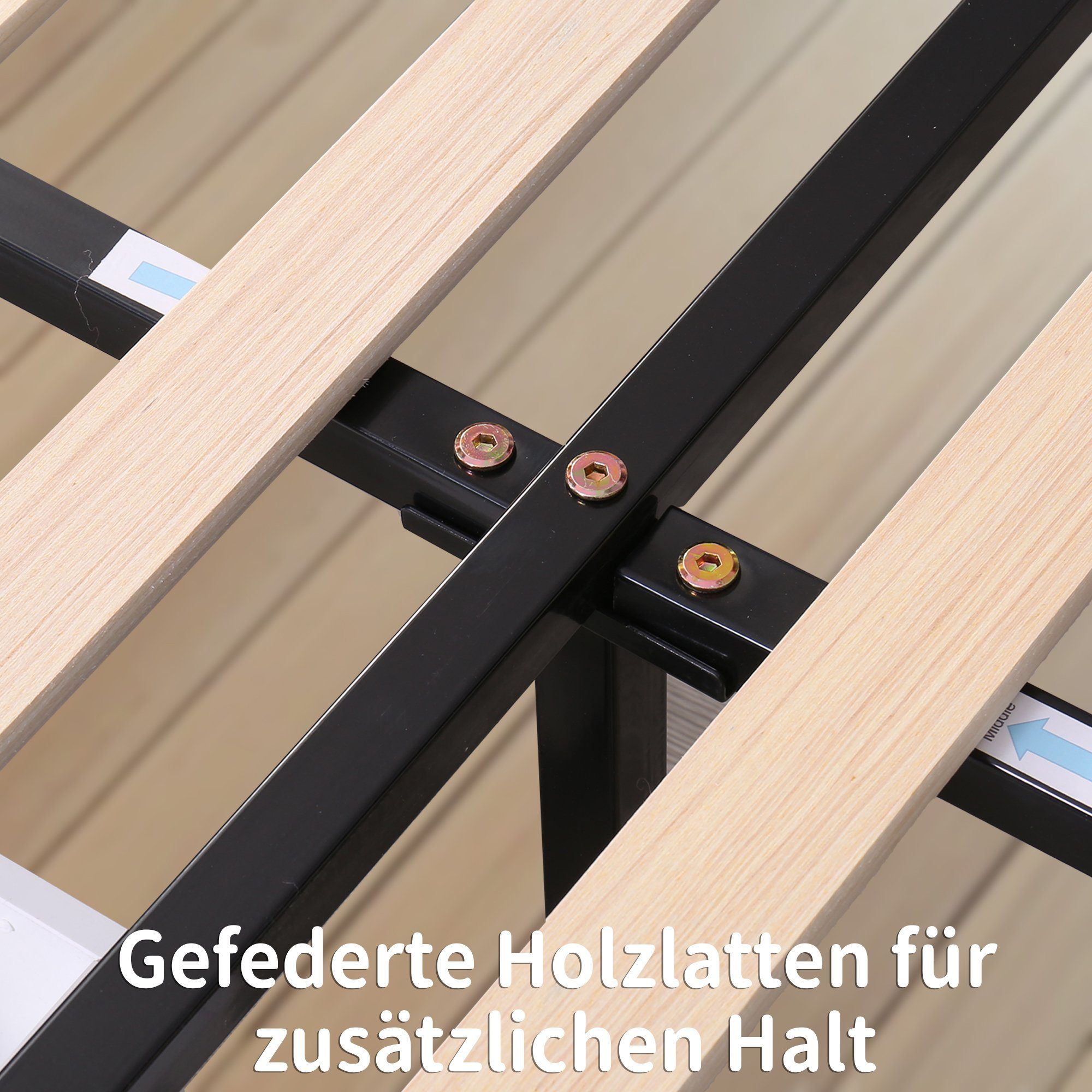 Flieks Polsterbett, Samt Stauraumbett mit 2 Schubladen 140x200cm