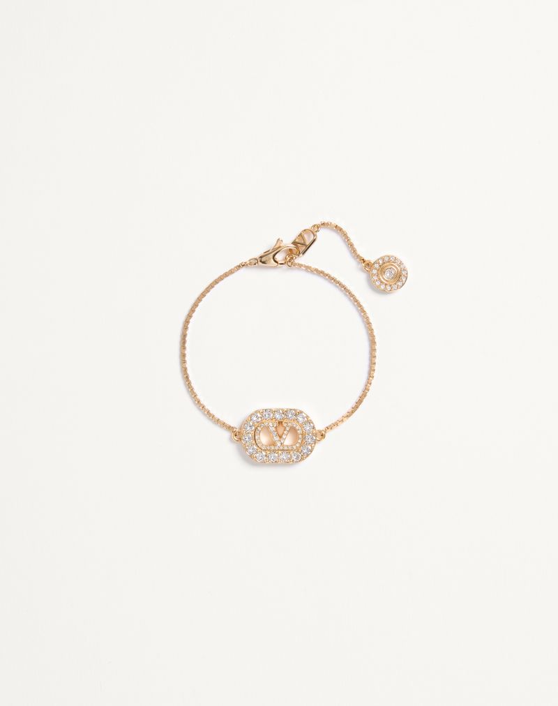 VLogo signaturarmbånd i metal og Swarovski®-krystaller