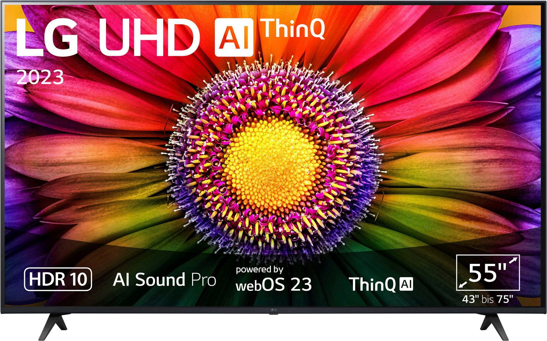 LG 55UR80006LJ LED-Fernseher (139 cm/55 Zoll, 4K Ultra HD, Smart-TV, UHD,α5 Gen6 4K AI-Prozessor,HDR10,AI Sound Pro,Filmmaker Mode)
