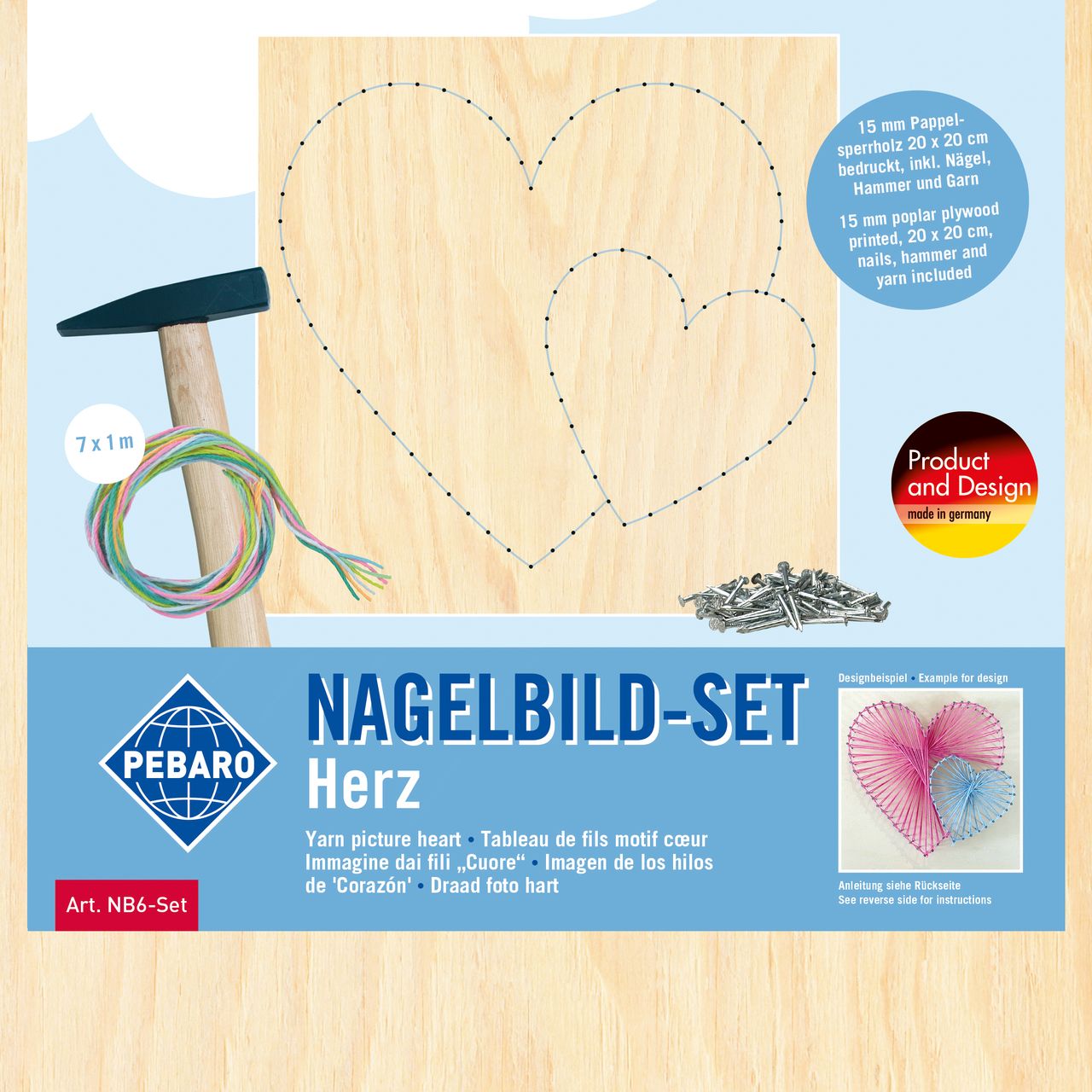 PEBARO Nagelbild-Set Herz