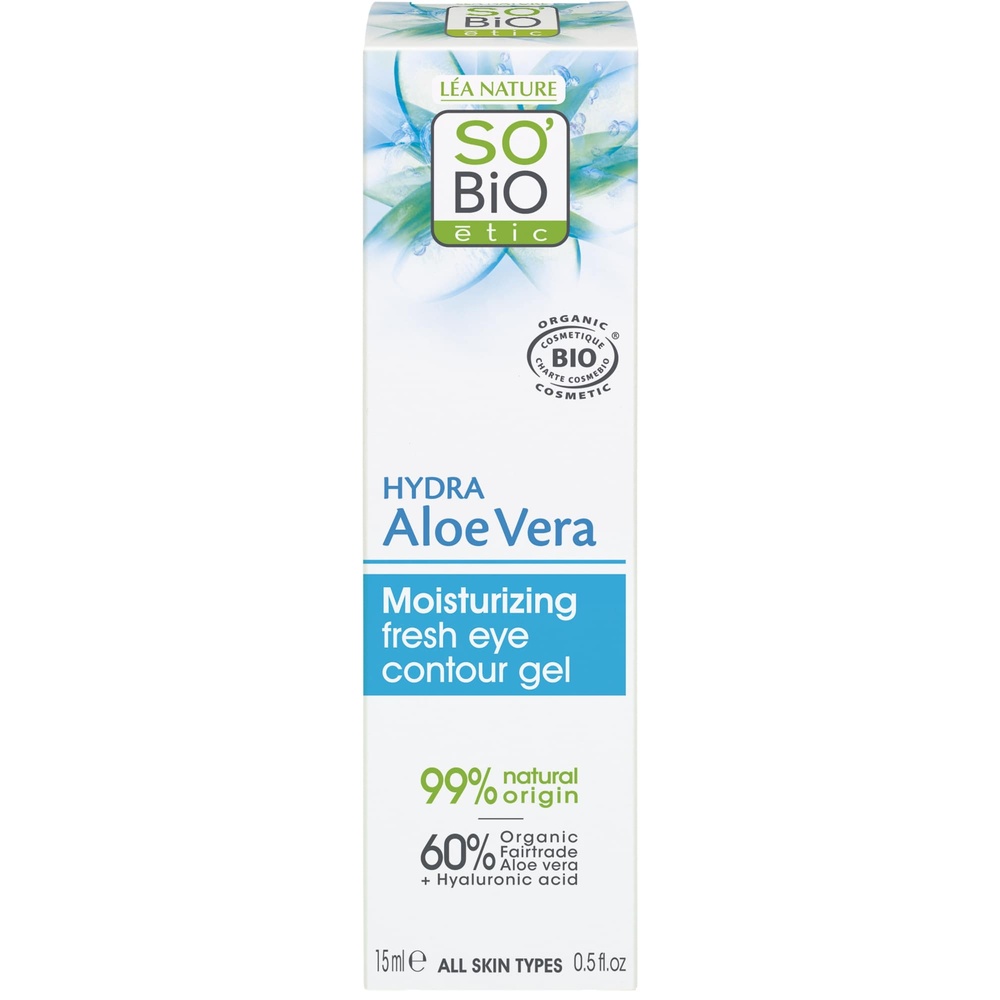 LÉA NATURE SO BiO étic Gel frais contour yeux hydratant¹, toustypes de peaux,          Hydra Aloe Vera Gel frais