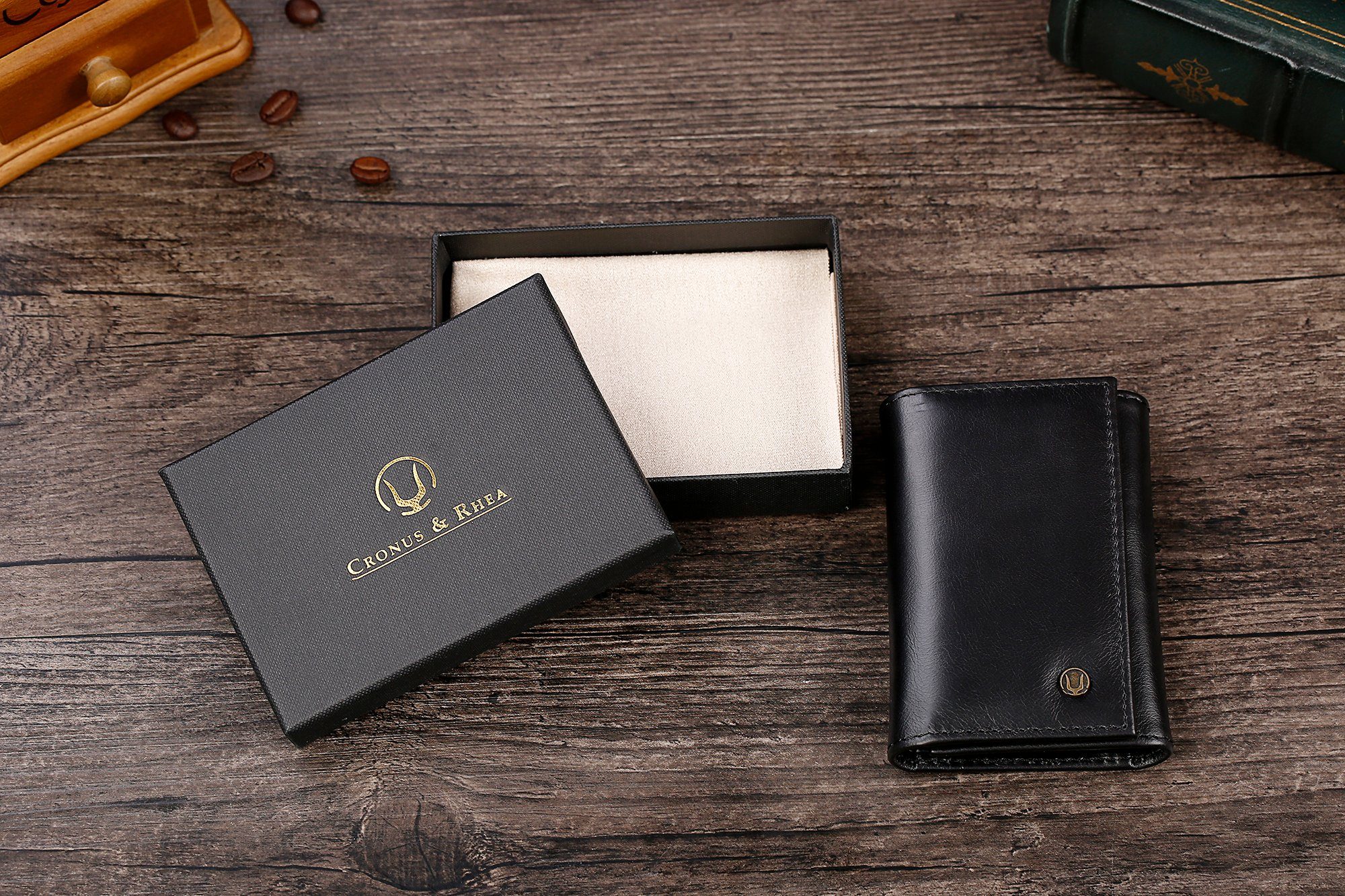 Cerbery Schlüsseltasche Cronus & Rhea - Luxus Schlüsseletui aus exklusivem Leder (Janus) - Schlüsselmäppchen Schlüsselanhänger Echtleder mit eleganter Geschenkbox, Handarbeit