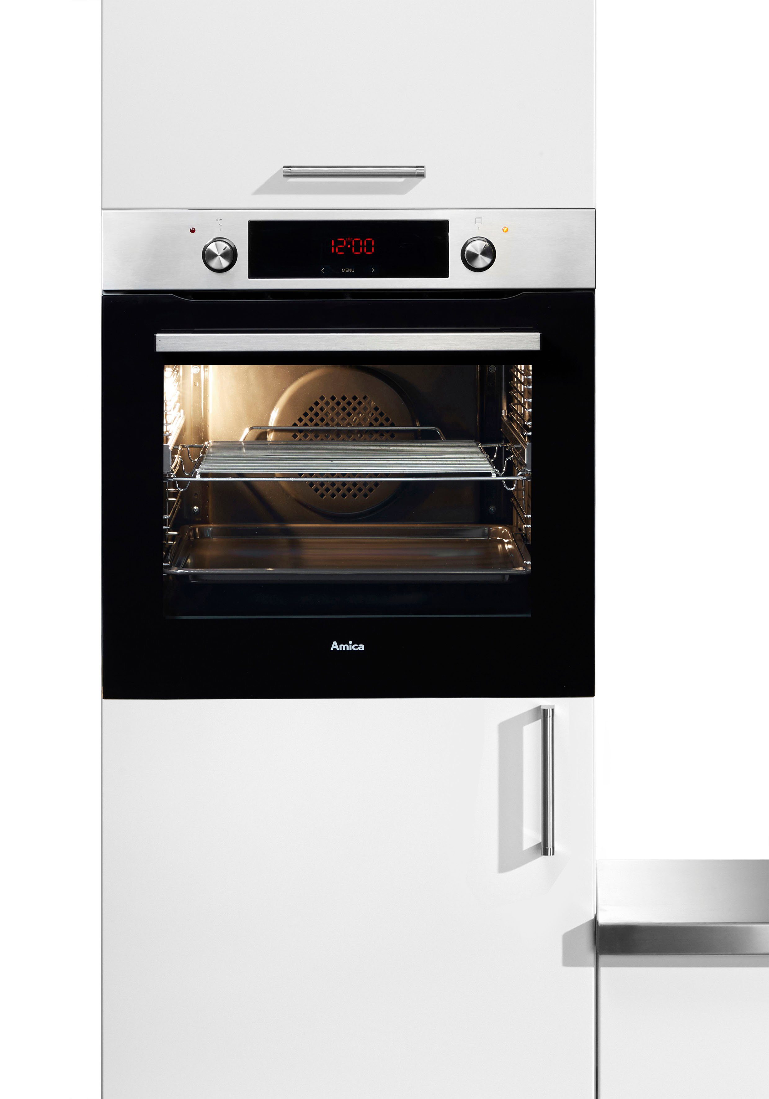 Amica Einbaubackofen EBX 943 110 E, mit 1-fach-Teleskopauszug, Steam Clean