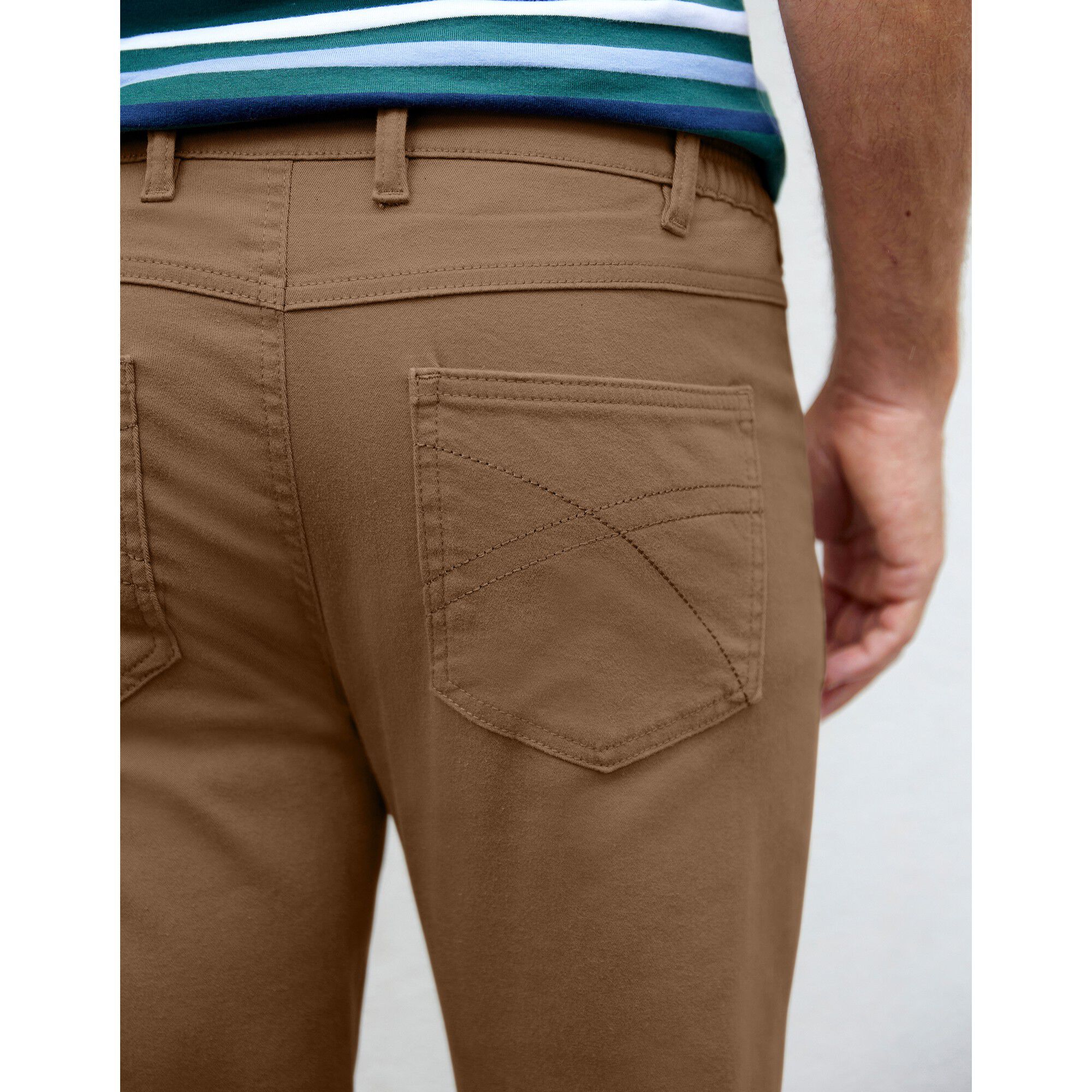 Pantalon droit 5 poches twill coton extensible