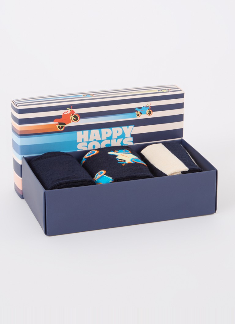 Șosete cu model Happy Socks într-o cutie cadou de 3