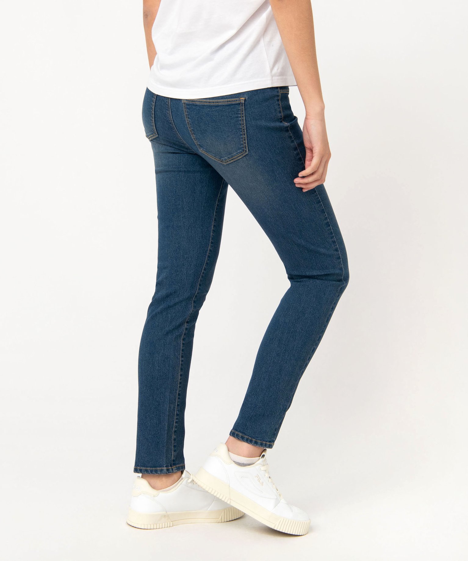 Jegging délavé avec taille élastique femme brut | GEMO