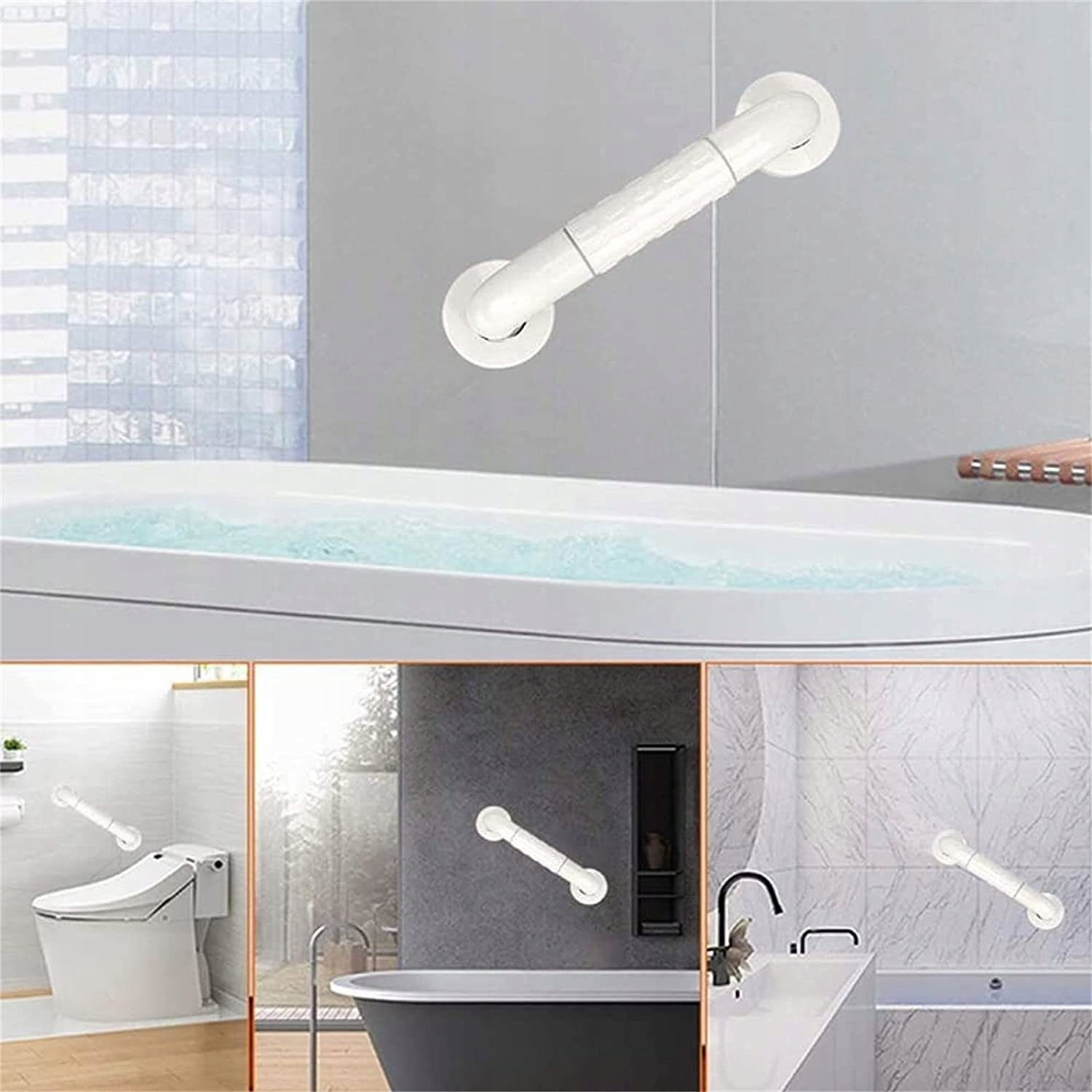 AKKEE Haltegriff Haltegriff Dusche Edelstahl, 35cm Badewannengriff Rutschfest, für Bad & Dusche Badezimmer-Haltegriff Rutschfest Duschgriff