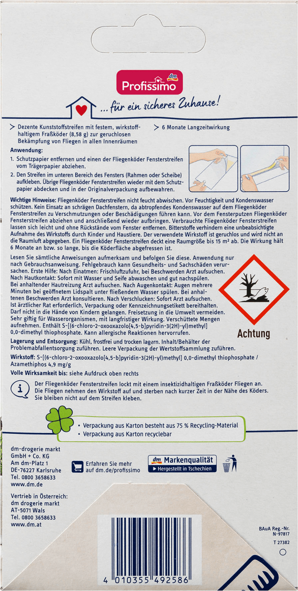 Fliegenköder  Fensterstreifen, 12 St