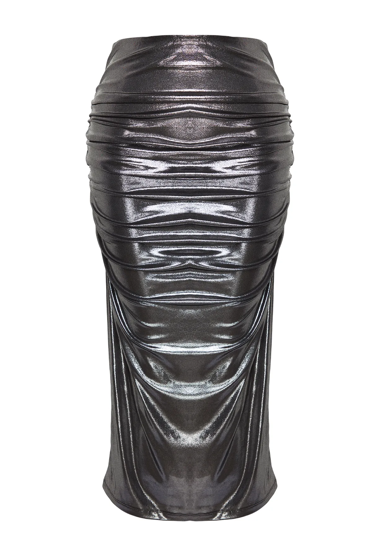 Trendyol Collection  Anthrazitfarbener Rock im Metallic-Look TPRAW24ET00019