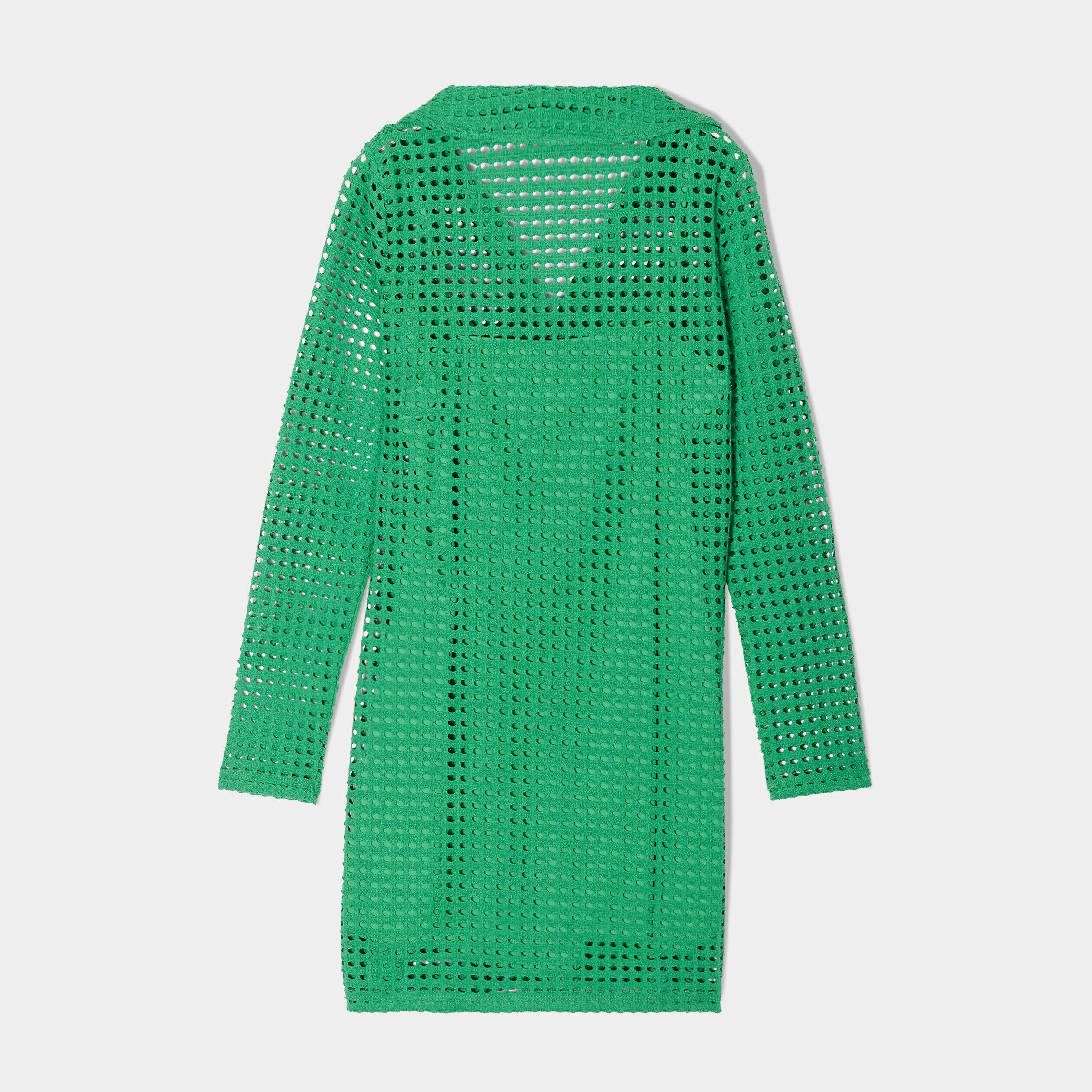 Robe droite doublure ajourée vert femme | Cache Cache