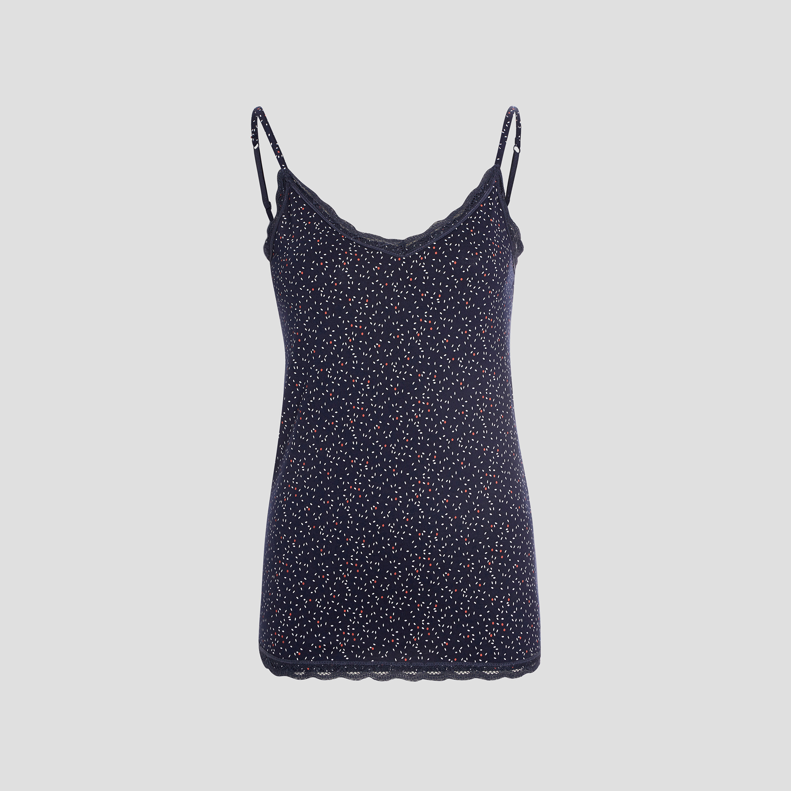 Haut de pyjama débardeur col V bleu marine femme | La Halle