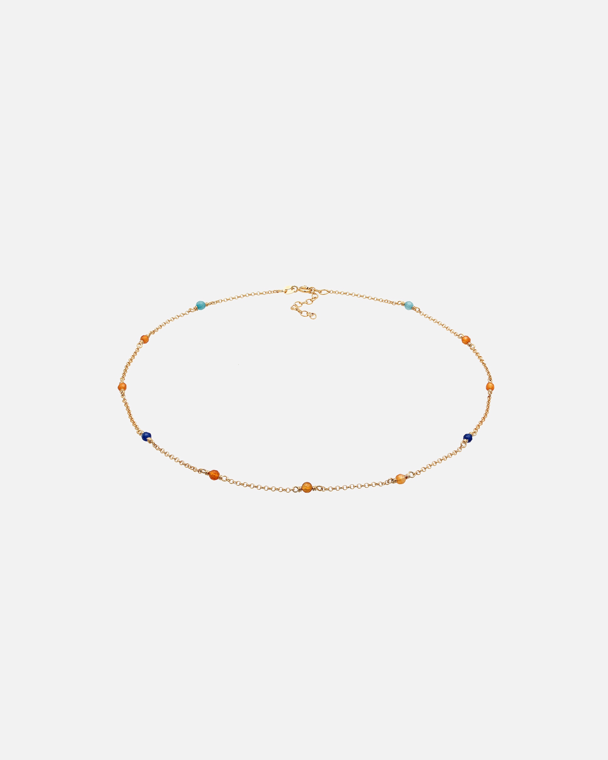 Collana da donna Elli con filigrana e perline di agata multicolore in argento sterling 925 placcato oro