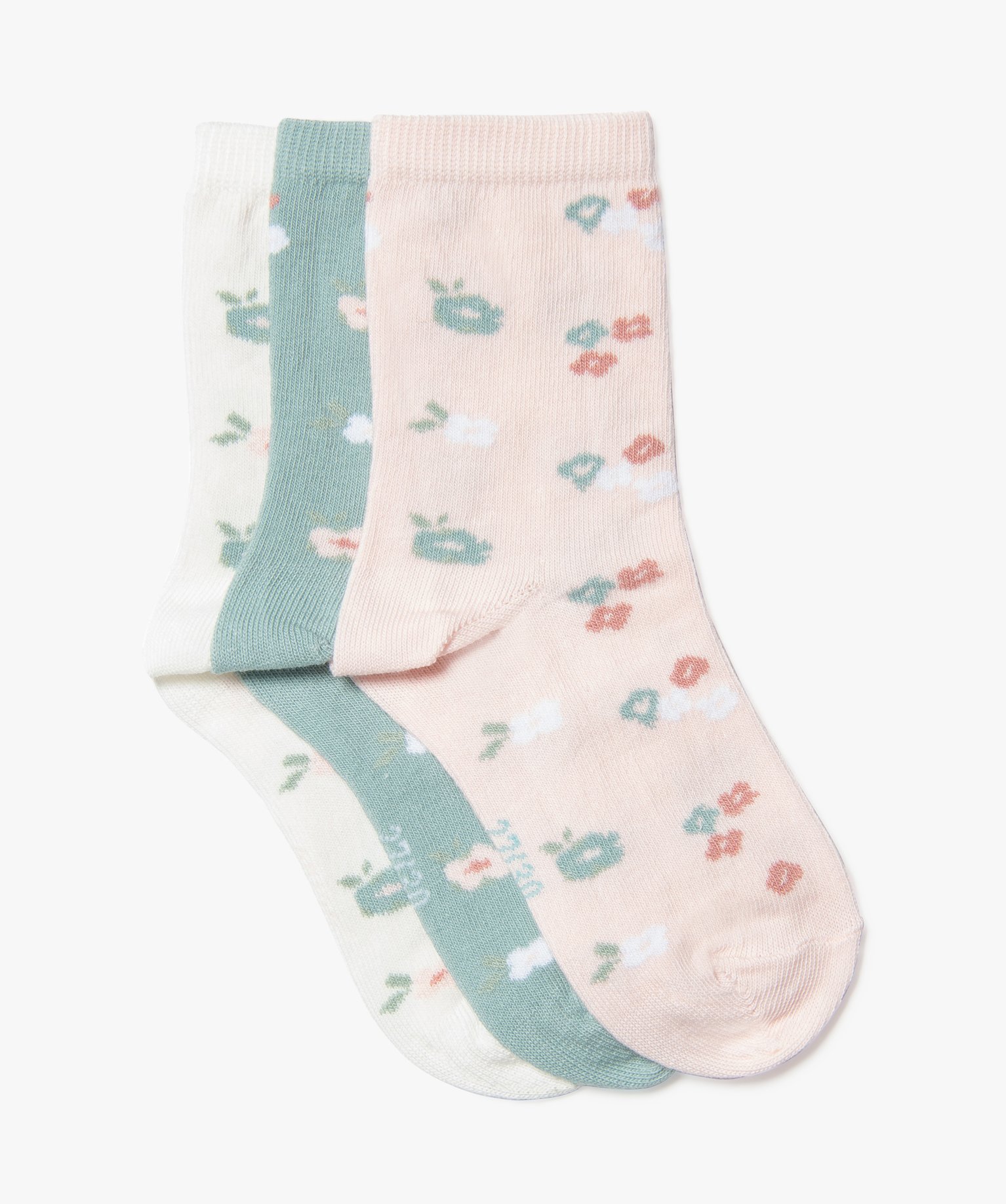 Chaussettes à motifs fleuris fille (lot de 3) imprime | GEMO