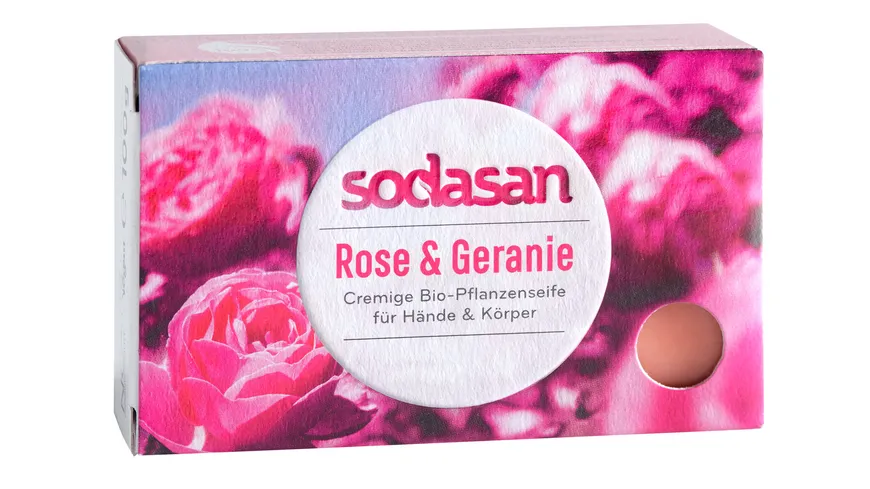 sodasan Feste Seife Rose & Geranie 100 g