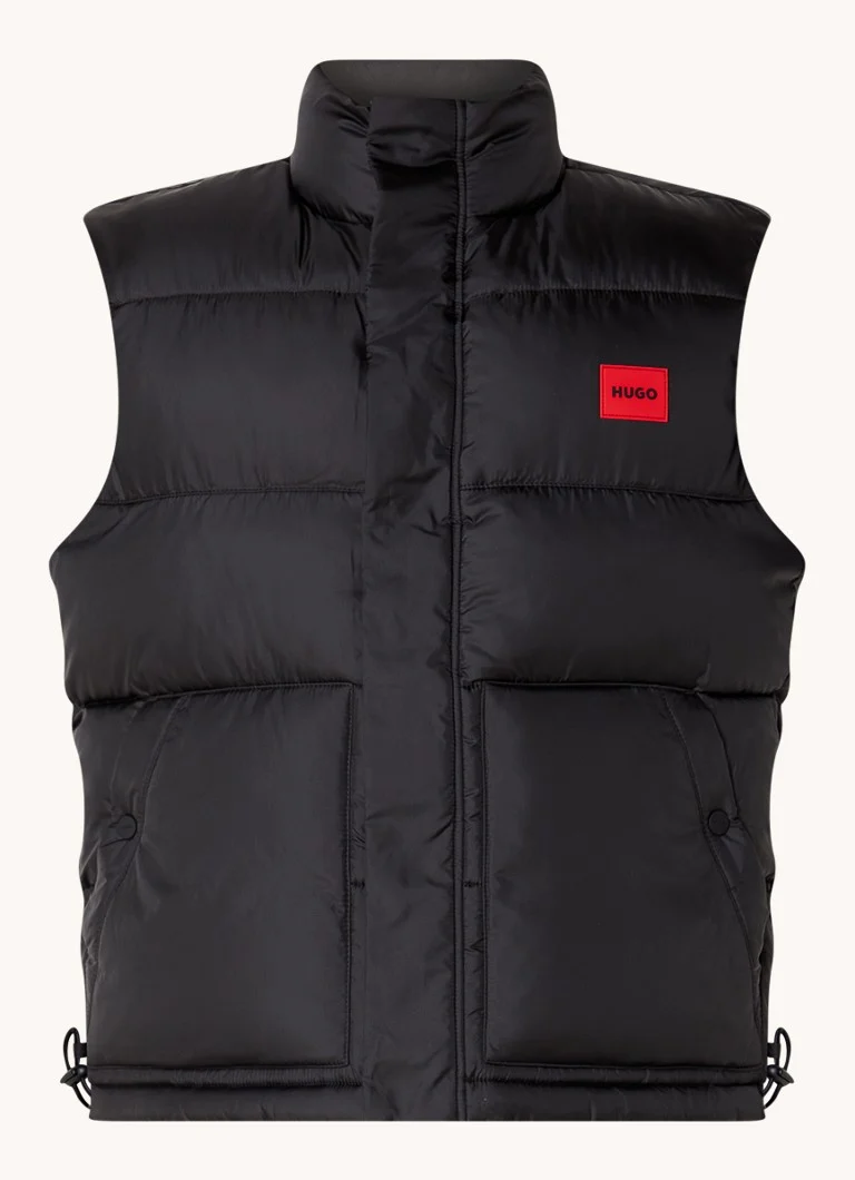 HUGO BOSS Baltino oblazinjen brezrokavnik z logotipom in stranskimi žepi