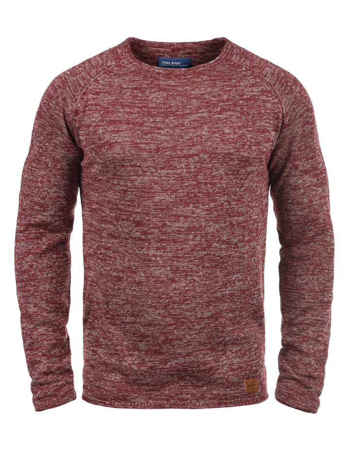 BLEND Strickpullover BHDan 20700587ME Strickpullover mit aufgerollten Säumen in Rot günstig kaufen
