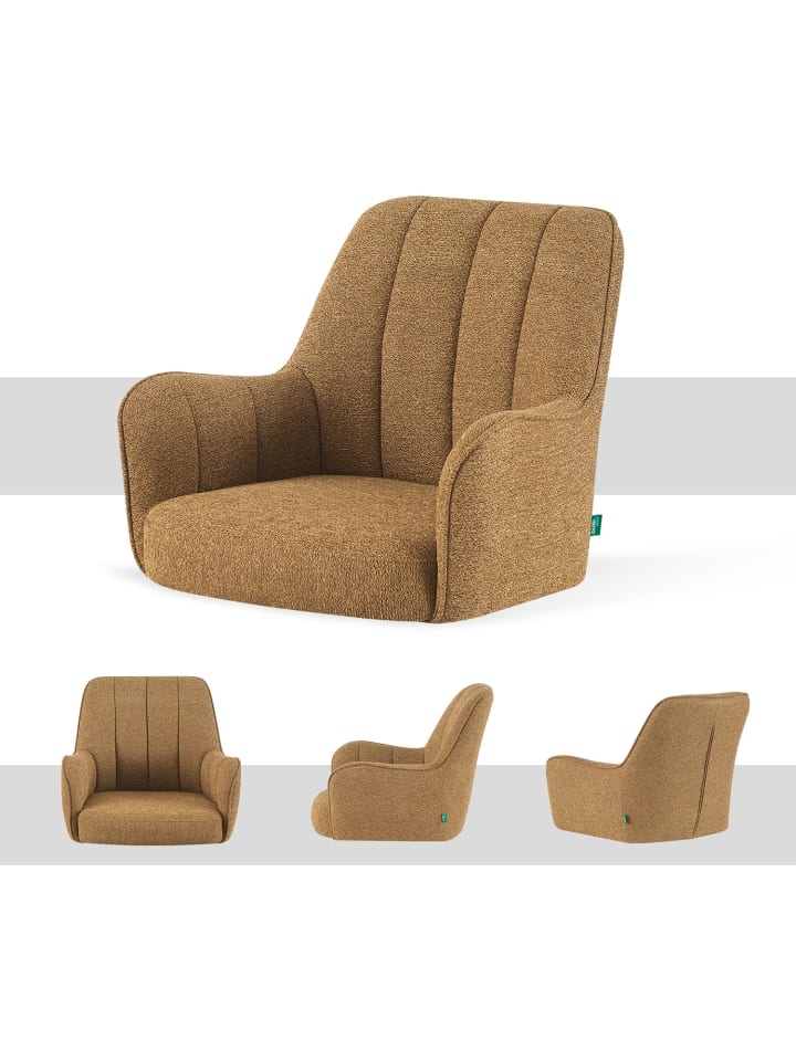 DUBI Möbel 2er-Set: Drehstuhl THOMAS-MAJA in Senfgelb - (B)58 x (H)87 x  (T)62 cm günstig kaufen onesize