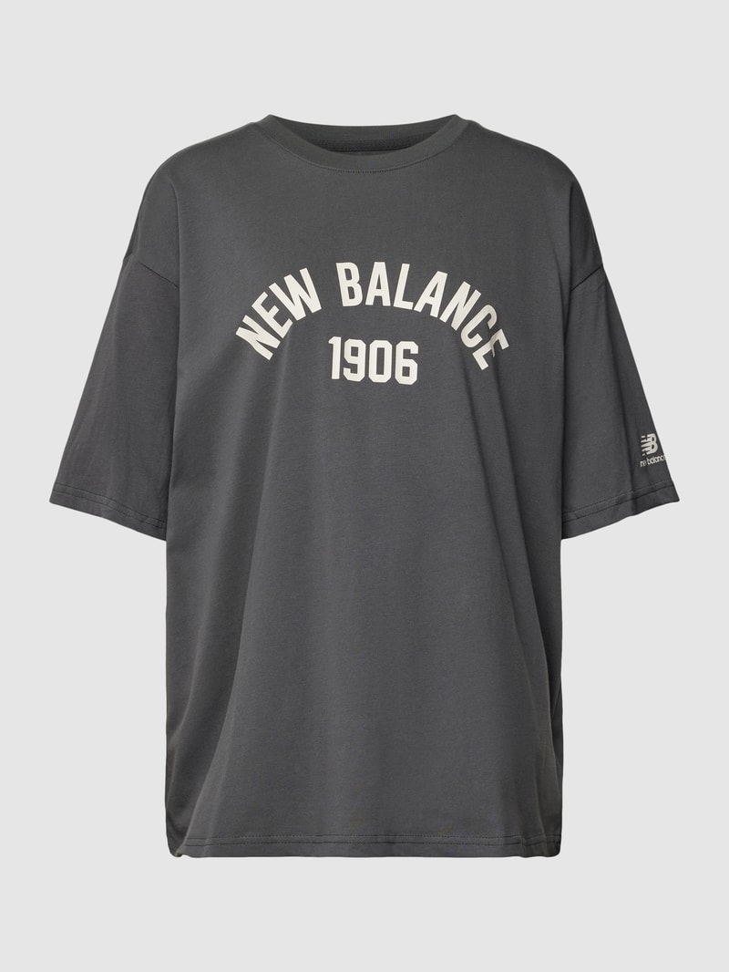 Oversized T-Shirt mit Label-Print in schwarz