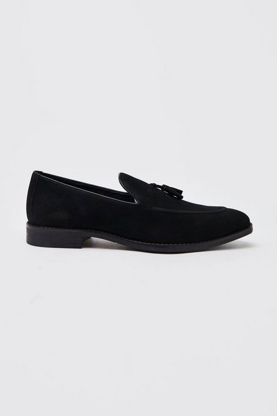 Loafer aus Wildlederimitat mit Quasten