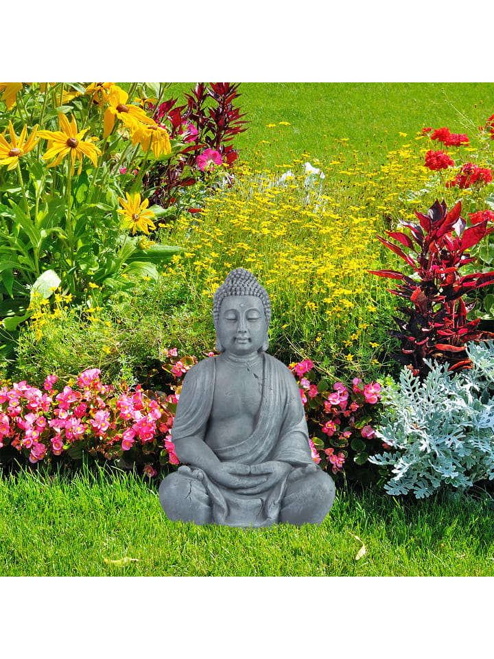 relaxdays Buddha Figur in Hellgrau - (H)70 cm günstig kaufen onesize