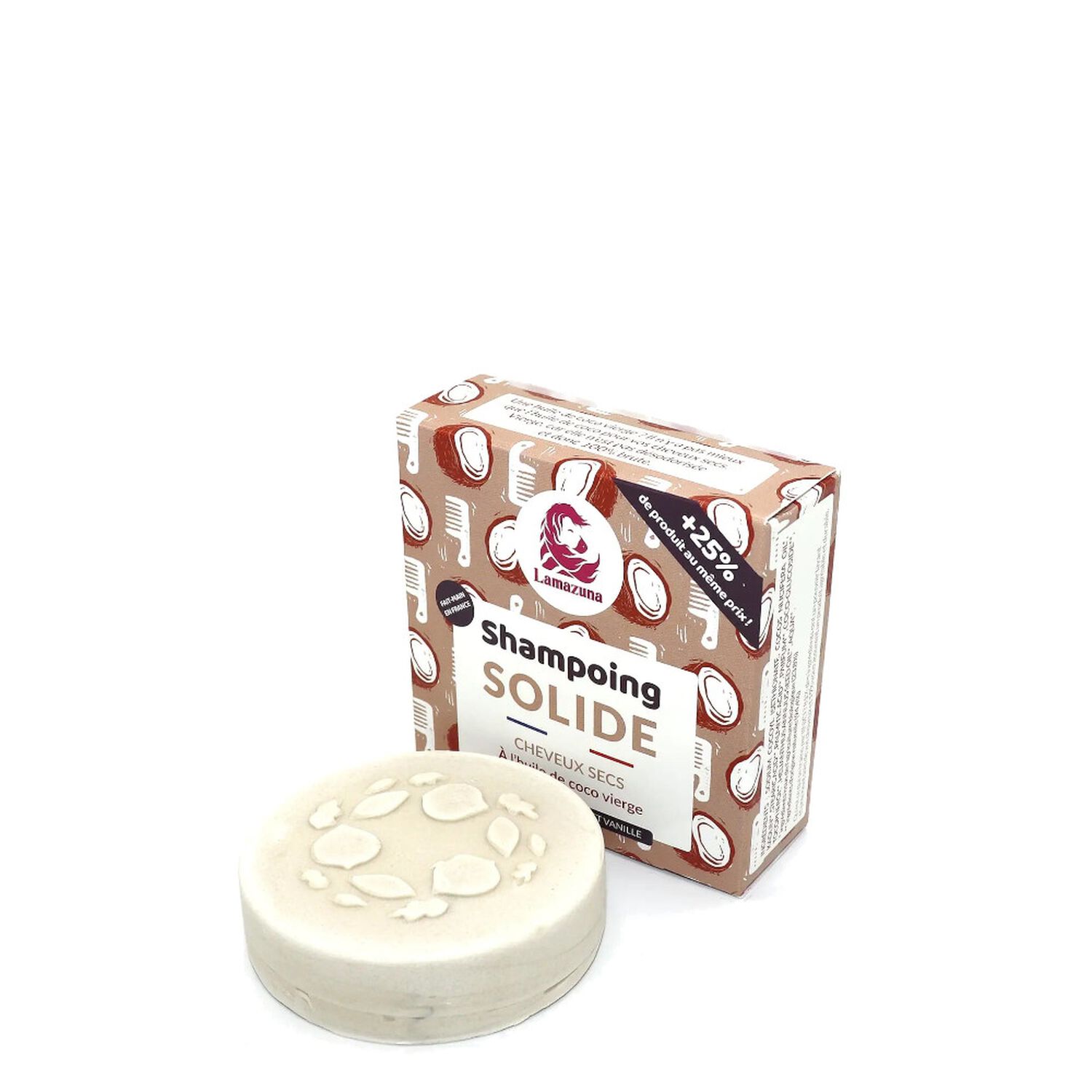 Lamazuna Shampooing Solide Cheveux Secs Huile de Coco Vierge