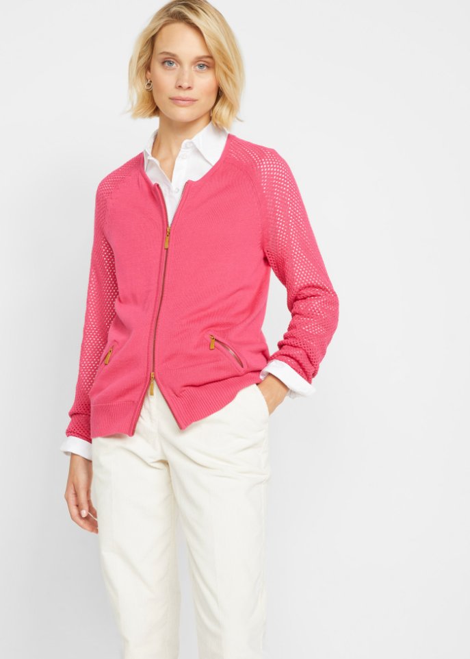 Strickjacke mit Reißverschlusstaschen
