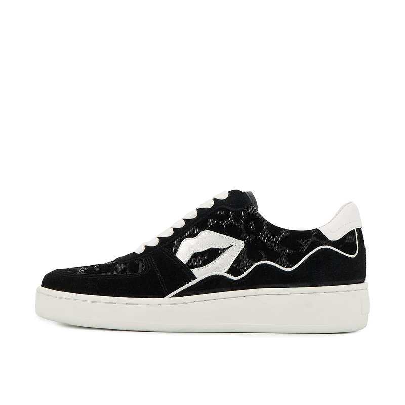 Baskets en cuir Loulou noir silver leopard