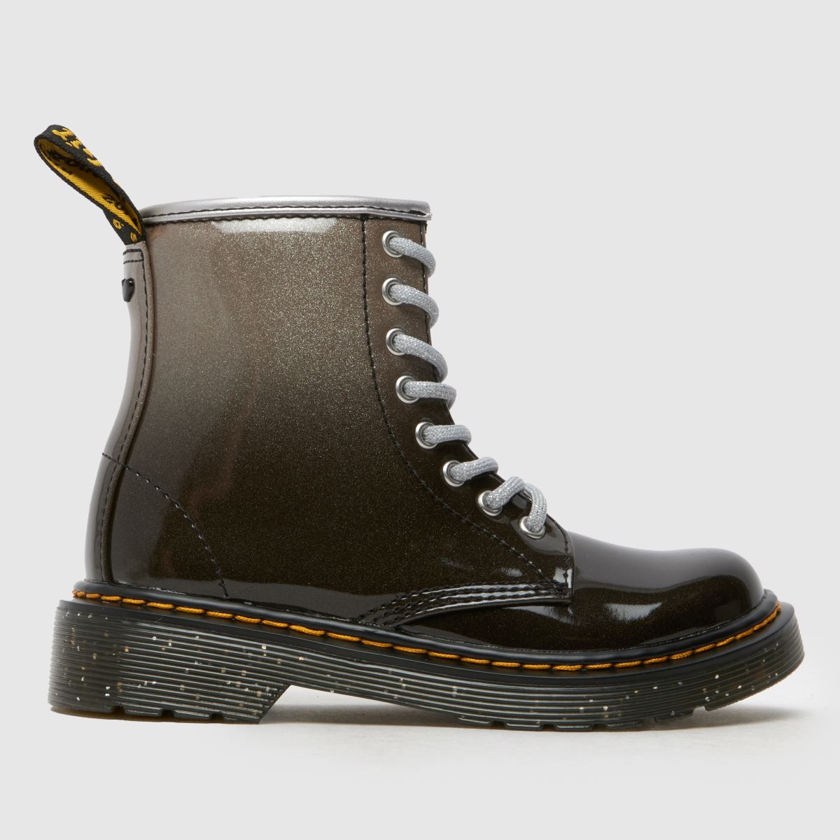 Dr. Martens fekete és ezüst 1460 csillámos lányka junior csizma