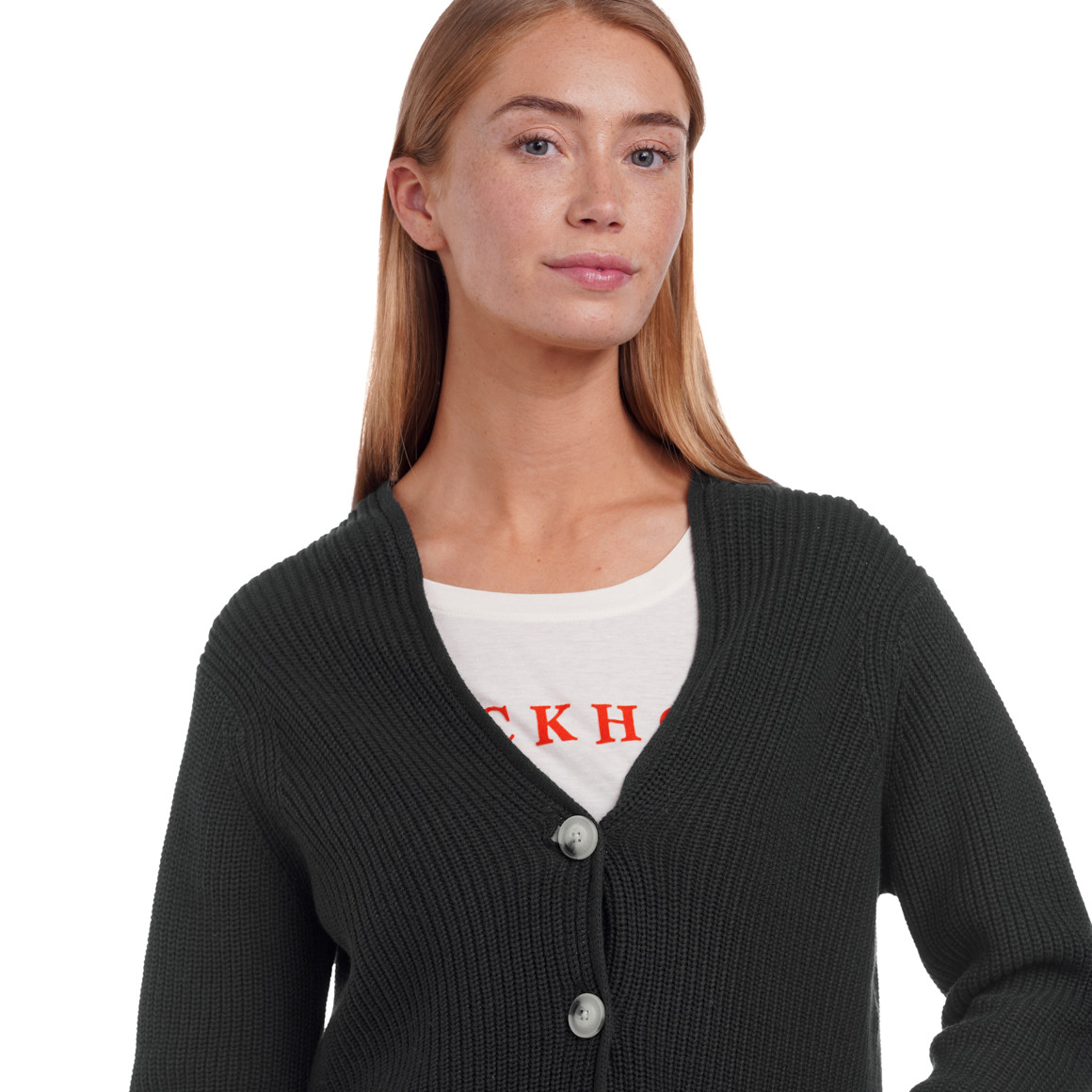 Damen Strickjacke aus Rippstrick