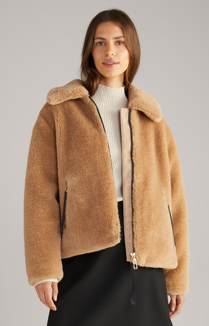 Teddyfell-Jacke in Camel