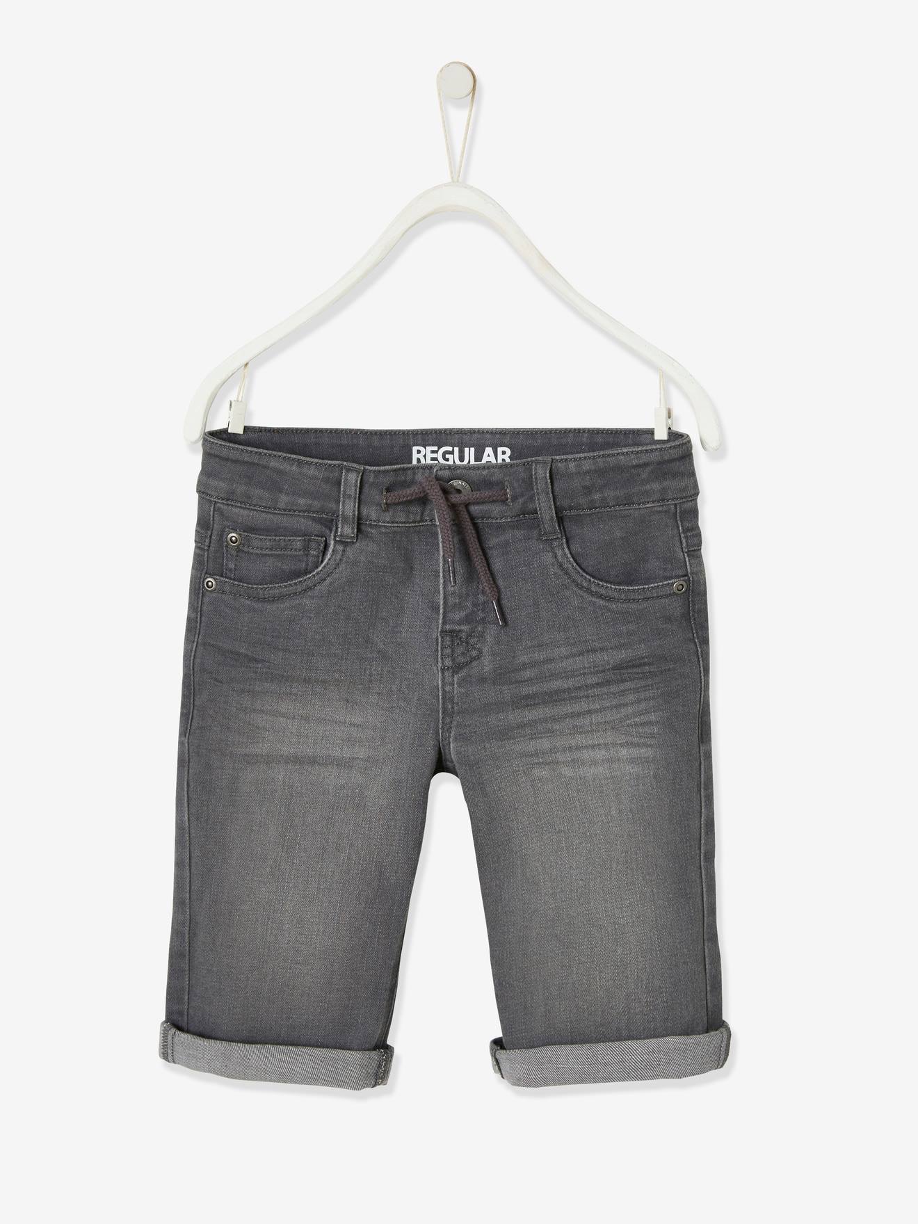 Bermuda en jean garçon denim gris