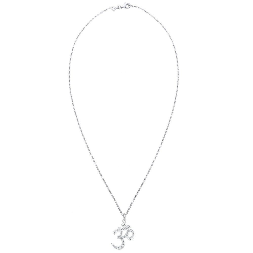 Elli Elli Collier Femme Caractère Om de Cristal - (925/1000) Argent collier