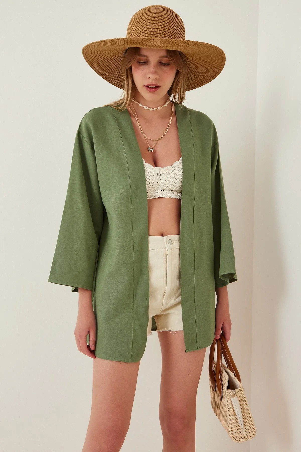 Happiness İstanbul  Kimono & Kaftan - Grün - Regular Fit