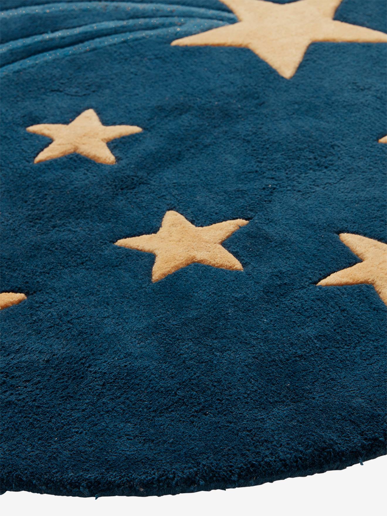 Tapis rond tufté Ciel étoilé bleu