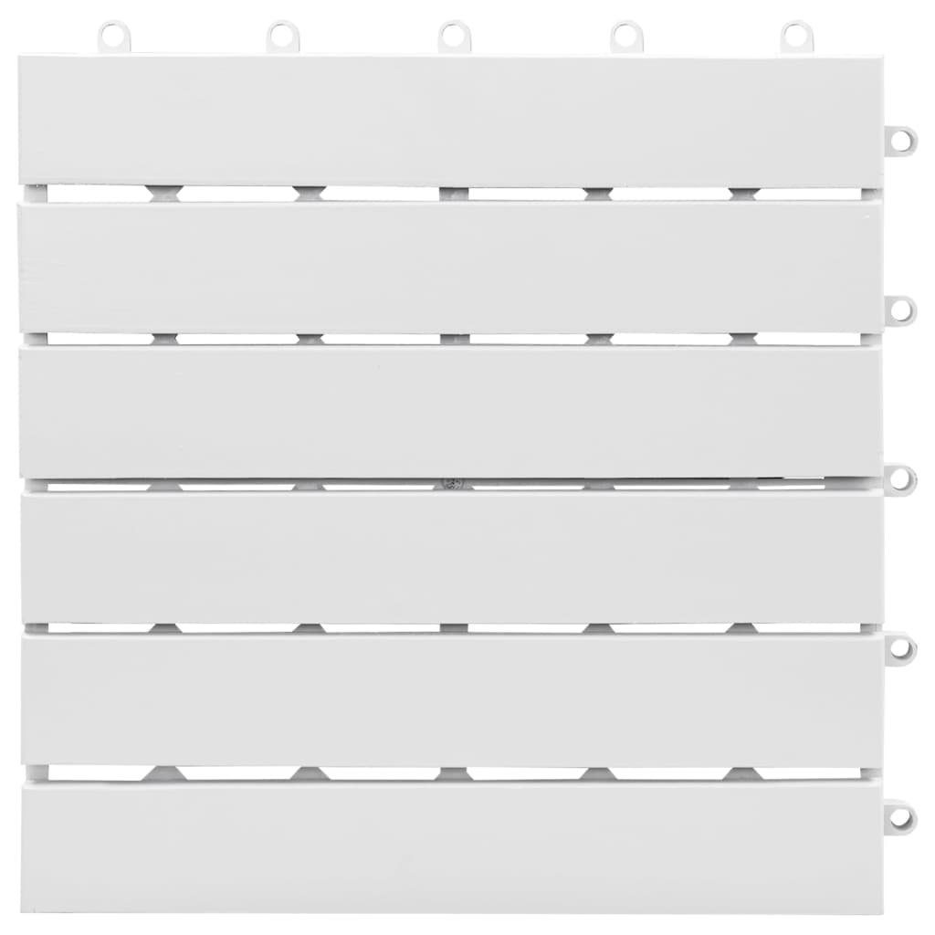 Teppichboden Terrassenfliesen 20 Stk. Weiß 30x30 cm Massivholz Akazie, vidaXL