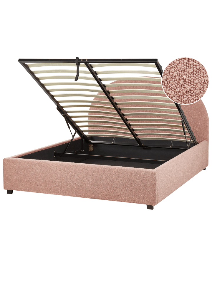 Beliani Doppelbett VAUCLUSE in Rosa - (W) 154 x (H) 112 x (L) 214 cm günstig kaufen onesize