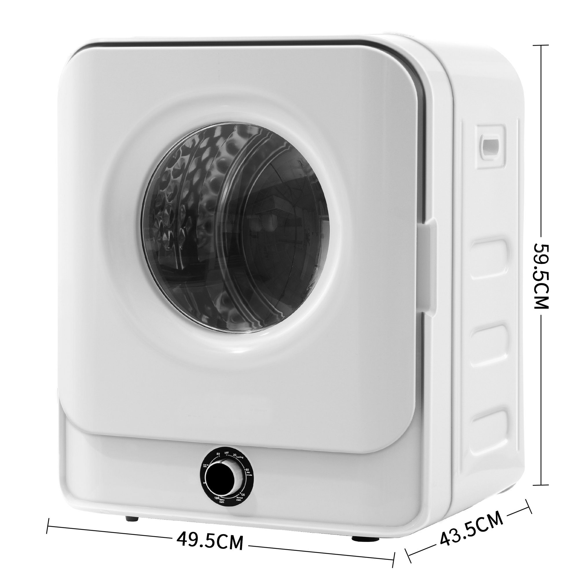 GLIESE Ablufttrockner 830W Edelstahl Trockner, 3 kg