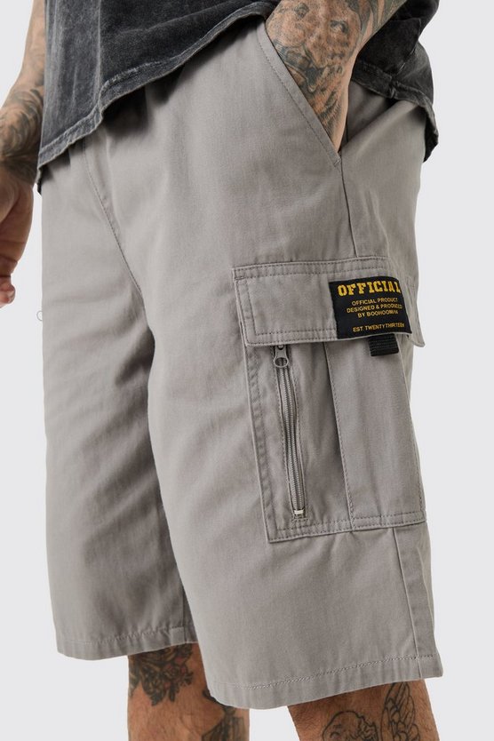 Tall lockere Twill Cargo-Shorts mit Reißverschluss-Detail