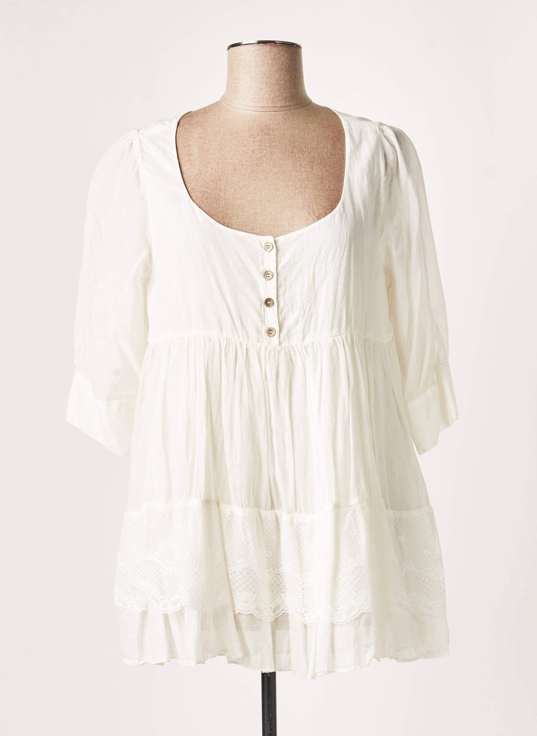 Lauren Vidal Tuniquemanchelongue Femme couleur blanc