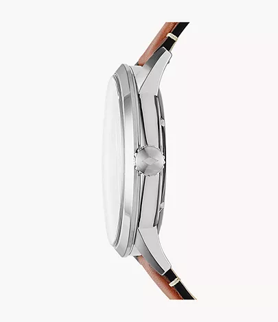 Fossil Herrenuhr Townsman Automatik Leder Hellbraun