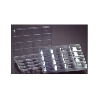 Transportbox aus transparentem Kunststoff