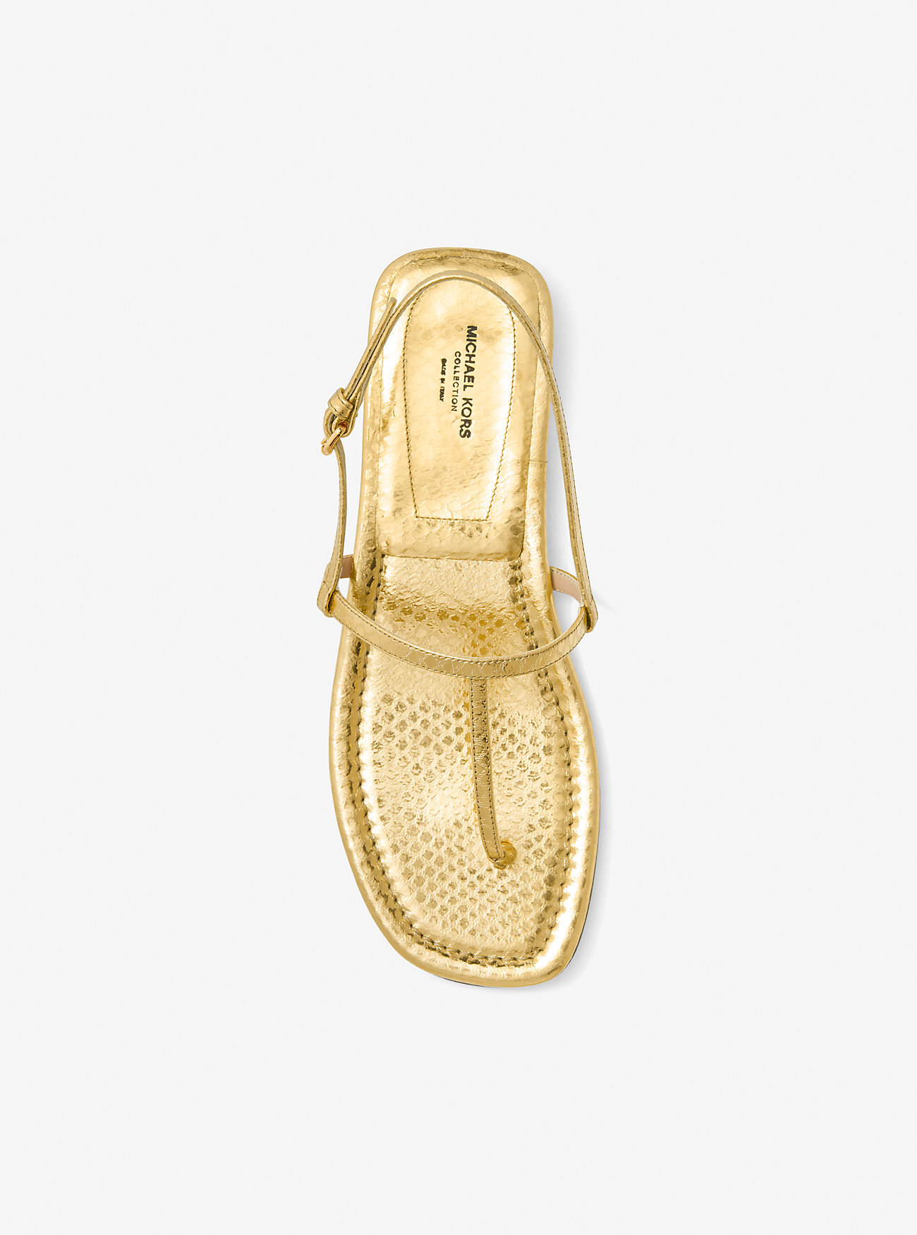 Ali Metallic Python Preget Skinnsandaler - GULL