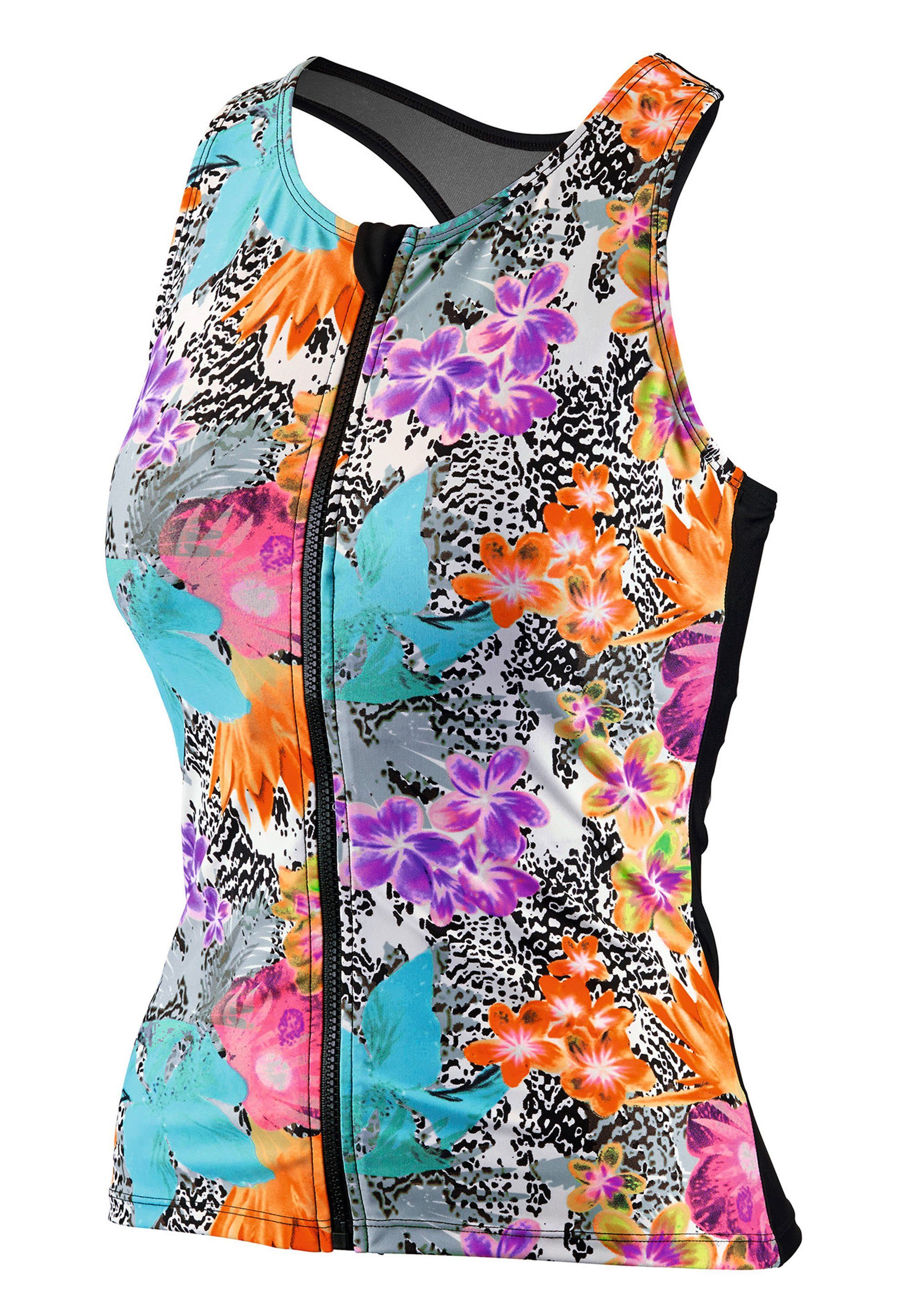 Beco Beermann Tankini BEsuit Racerback (1-St) mit Front- Reißverschluss und Innen-BH in aufregendem Blütendesign