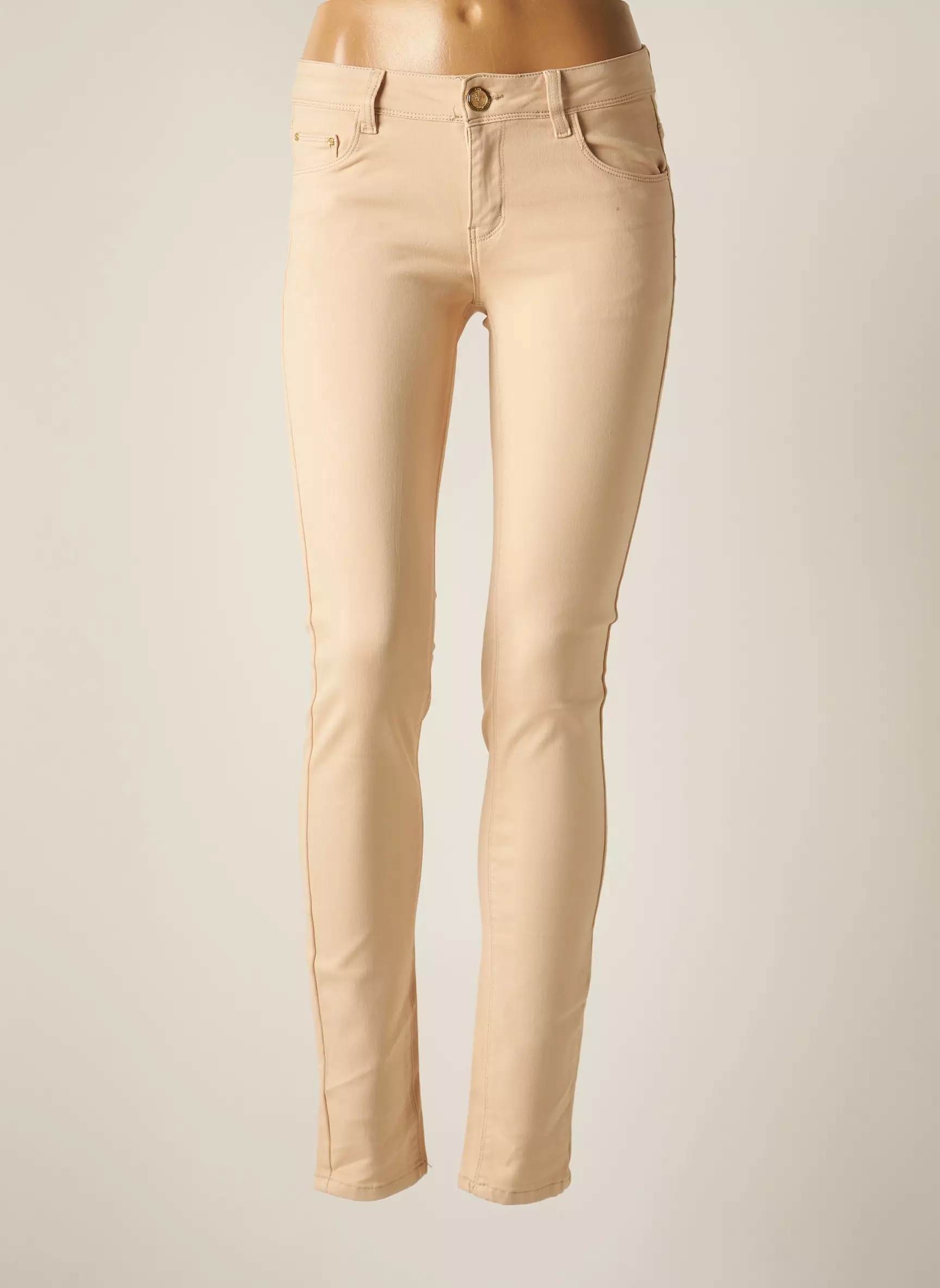 R Display Pantalons Slim Femme couleur beige