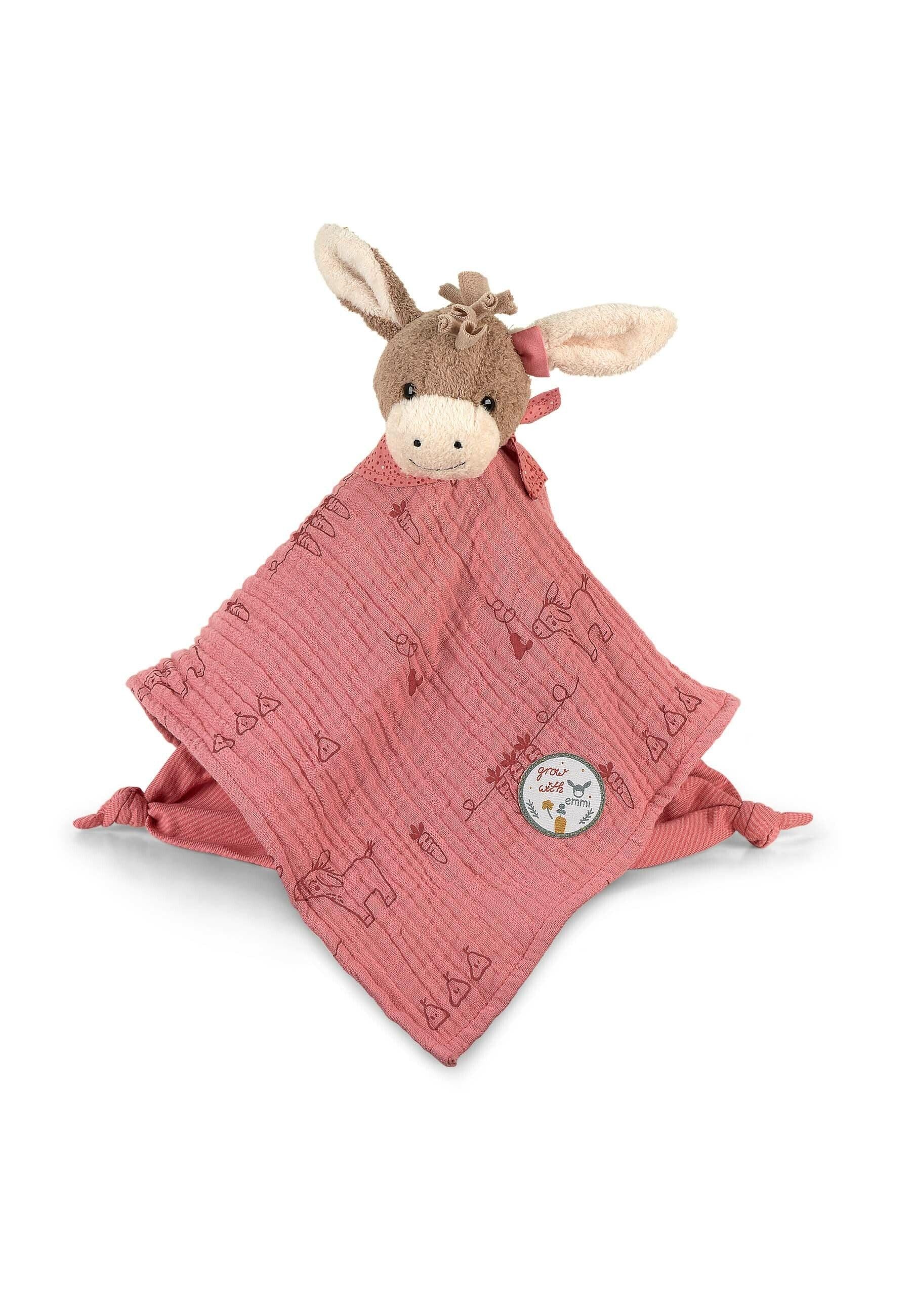 Schmusetuch Esel Emmily in Hellrot, 35 cm