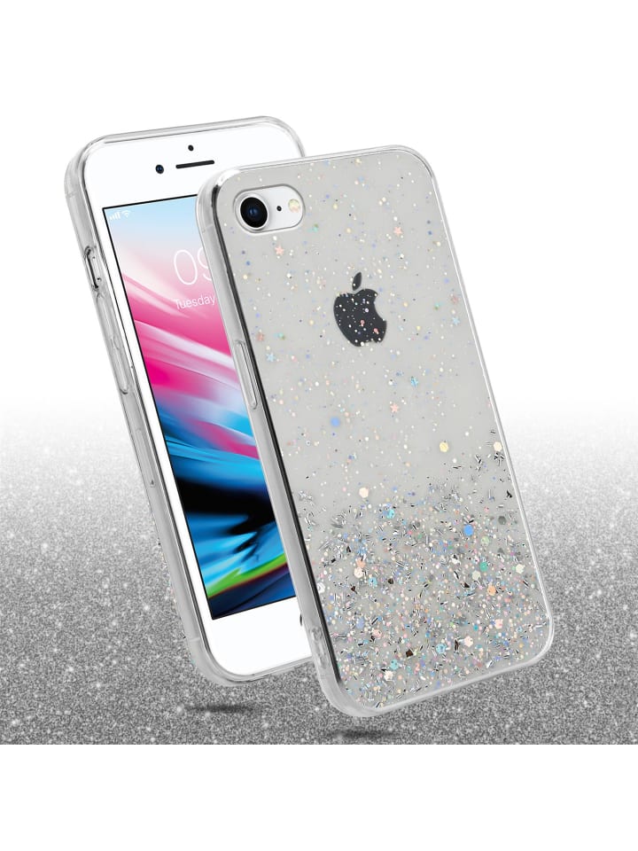 cadorabo Hülle für Apple iPhone 7 / 7S / 8 / SE 2020 Glitter in Transparent mit Glitter günstig kaufen onesize