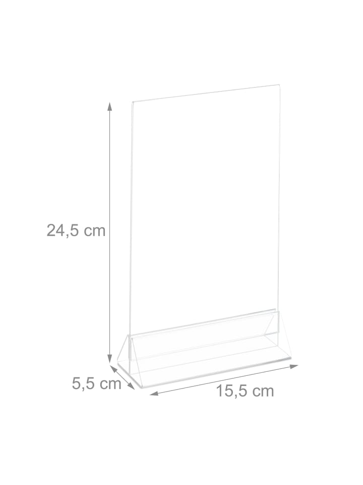 relaxdays 6 x Tischaufsteller in Transparent - DIN A5 günstig kaufen onesize